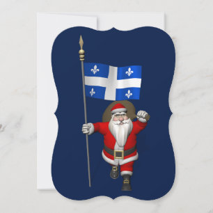 Cartão De Festividades Papai Noel Com Alferes De Québec