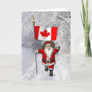 Cartão De Festividades Papai Noel Com Alferes Do Canadá