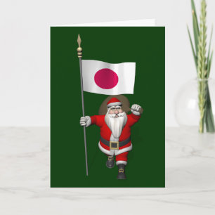 Cartão De Festividades Papai Noel Com Alferes Do Japão