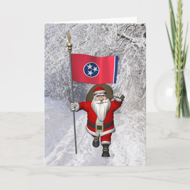 Cartão De Festividades Papai Noel Com Alferes Do Tennessee (Frente)