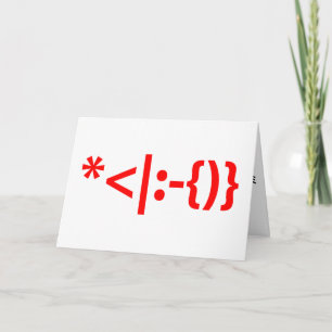 Cartão De Festividades Papai Noel com Beard Christmas Emoticon