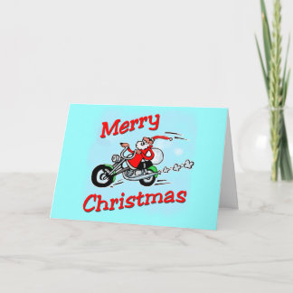 Cartão De Festividades Papai noel da motocicleta