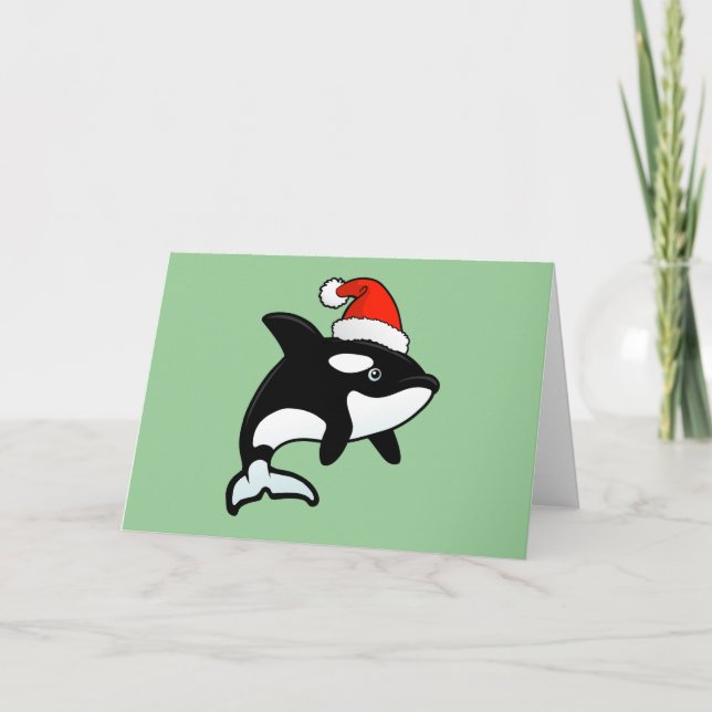 Cartão De Festividades Papai noel da orca (Frente)