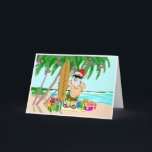 Cartão De Festividades Papai noel da praia<br><div class="desc">Este é o que o papai noel faz realmente fora de temporada.</div>