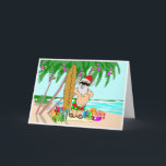 Cartão De Festividades Papai noel da praia<br><div class="desc">Este é o que o papai noel faz realmente fora de temporada.</div>