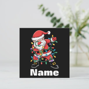 Cartão De Festividades Papai Noel Dançando Presente de Natal Personalizad