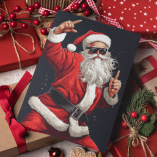 Cartão De Festividades Papai Noel Dançarino Rocker