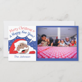 Cartão De Festividades Papai Noel de Cor diz