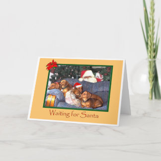 Cartão De Festividades Papai noel de espera