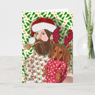 Cartão De Festividades Papai noel de espera