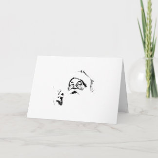 Cartão De Festividades Papai noel de fumo. Papai noel do vintage que fuma