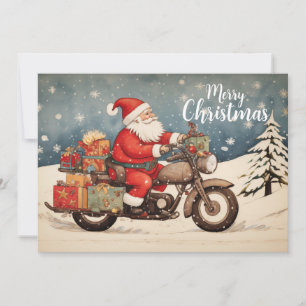 Cartão De Festividades Papai Noel de Moto