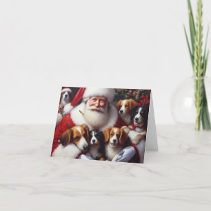 Cartão De Festividades Papai Noel de Natal com Cães 2