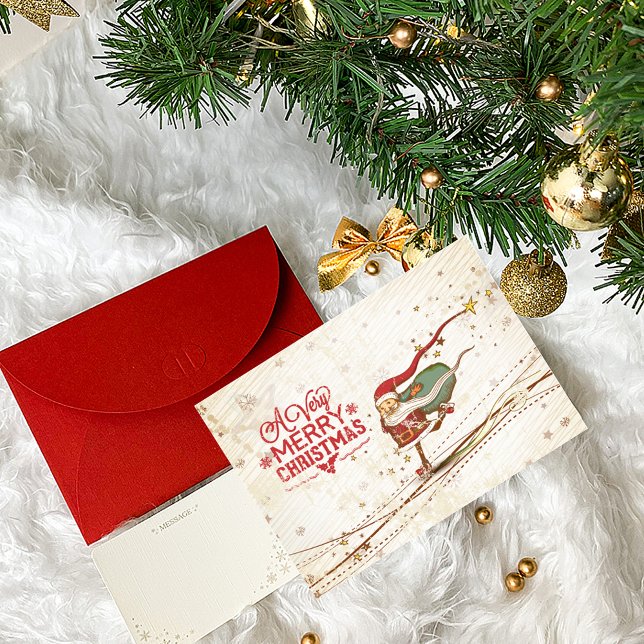 Cartão De Festividades Papai Noel de Natal com Patinação no Gelo (Criador carregado)