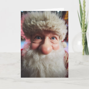 Cartão De Festividades Papai Noel de Natal em Close-Up Alegre