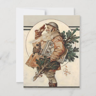 Cartão De Festividades Papai Noel de Natal Leyendecker WWI
