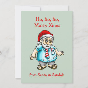 Cartão De Festividades Papai Noel de Sandálias