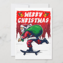 Papai Noel de skate natalino engraçado