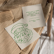 Papai Noel Desenhado Verde Natal Não-Foto