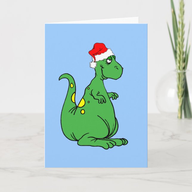 Cartão De Festividades papai noel do dinossauro (Frente)