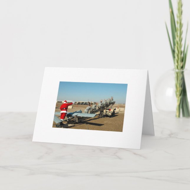 Cartão De Festividades Papai noel do exército (Frente)