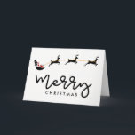 Cartão De Festividades Papai noel do Feliz Natal com rena e trenó<br><div class="desc">Papai noel do Feliz Natal com rena e trenó</div>