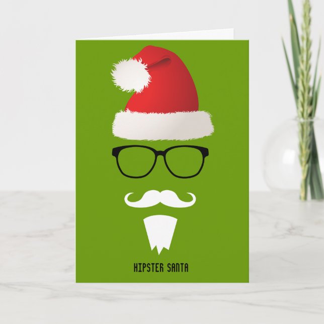 Cartão De Festividades Papai noel do hipster (Frente)