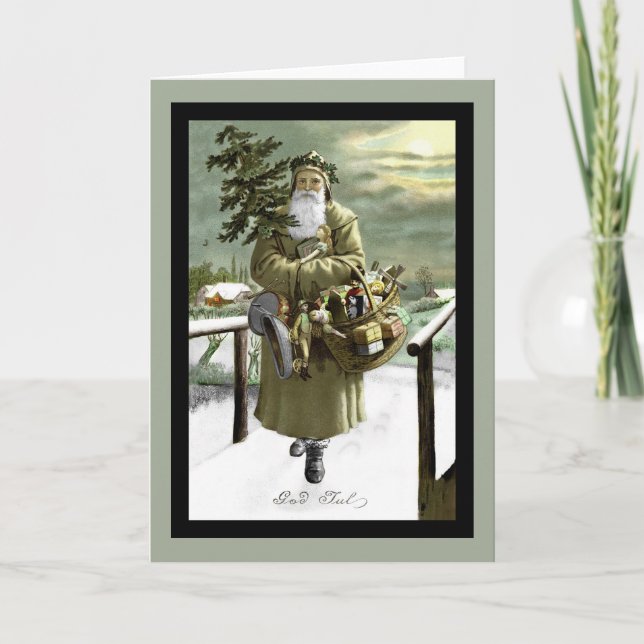 Cartão De Festividades Papai noel do sueco de julho do deus (Frente)