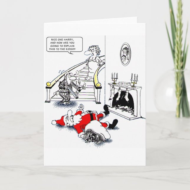 Cartão De Festividades Papai noel do tiro do pai (Frente)