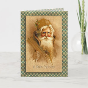 Cartão De Festividades Papai Noel do Velho Mundo em Arte Digital Fractal
