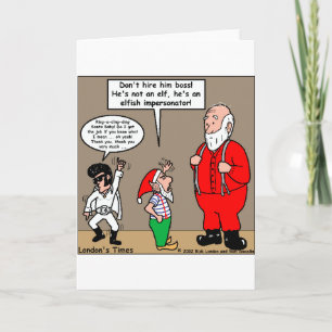 Cartão De Festividades Papai Noel e Elfos Personagens Presentes Divertido