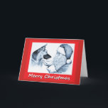 Cartão De Festividades Papai noel e german shepherd<br><div class="desc">Um german shepherd e um Papai Noel bonitos para o Natal</div>