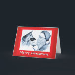 Cartão De Festividades Papai noel e german shepherd<br><div class="desc">Um german shepherd e um Papai Noel bonitos para o Natal</div>
