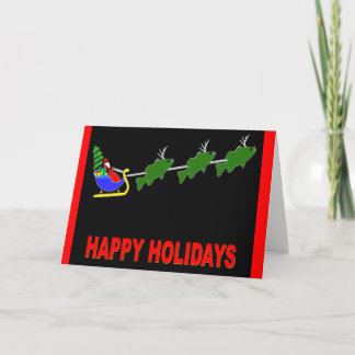 Cartão De Festividades Papai noel e seu "cartão dos cervos baixos"