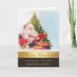 Cartão De Festividades Papai Noel Elegante, Empresa da Árvore de Pinheiro