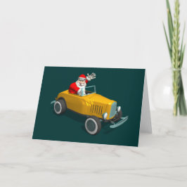 Cartão De Festividades Papai Noel Em Arco Amarelo