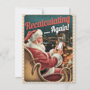 Cartão De Festividades Papai Noel Engraçado GPS Recalculando Natal