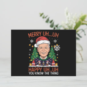 Cartão De Festividades Papai Noel Engraçado Joe Biden Feliz Uh Uh Natal F