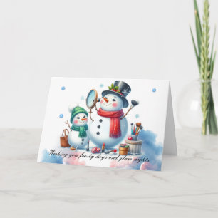 Cartão De Festividades Papai Noel Enrubescido Estilo Glam de Férias
