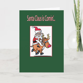 Cartão De Festividades Papai Noel está vindo