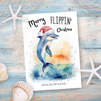 Papai Noel Golfinho Natal Alegre Praia