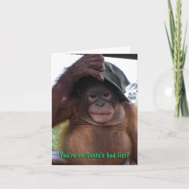 Cartão De Festividades Papai Noel graceja impertinente ou agradável (Frente)