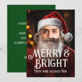Cartão De Festividades Papai Noel Instantâneo! Basta adicionar seu rosto