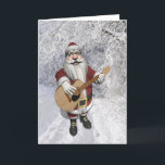 Cartão De Festividades Papai Noel Jogando Canções De Natal Em Seu Violão<br><div class="desc">a cor do plano de fundo pode ser alterada: PERSONALIZE seu pai natal é conhecido como um guitarrista incrível - ele se apresenta em todo o mundo não apenas no Natal,  Natal e feliz ano novo!</div>