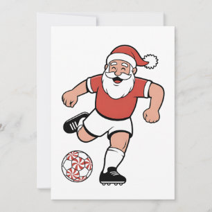 Cartão De Festividades Papai Noel jogando futebol Natal Jogador Esporte