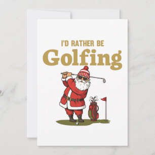 Cartão De Festividades Papai Noel Jogando Golfe