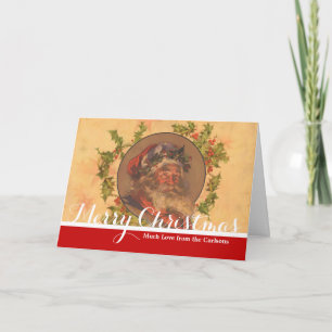 Cartão De Festividades Papai Noel Leyendecker Antigo Vitoriano