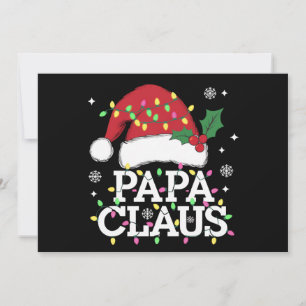 Cartão De Festividades Papai Noel Luzes de Natal Família de Pijama Combin