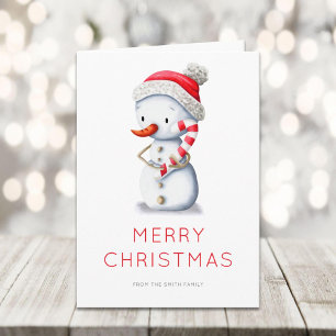 Cartão De Festividades Papai Noel Minimalista Cana de Açúcar Feliz Natal