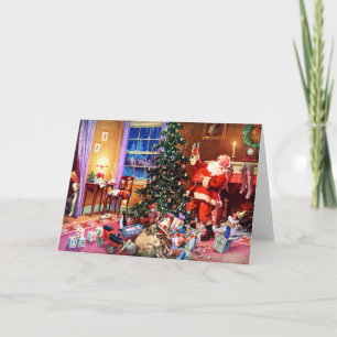 Cartão De Festividades Papai Noel na noite antes do Natal